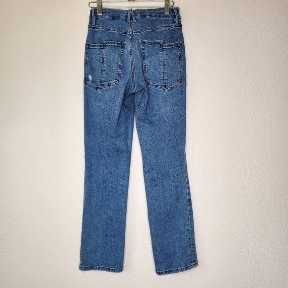 Good American Indigo127 Good Straight W/ Split Back Pockets Jeans 4/27 - Picture 6 of 9